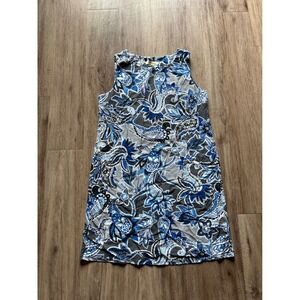 Aryeh Paisley Print Sleeveless Casual Dress Blue Gray Women's Size L